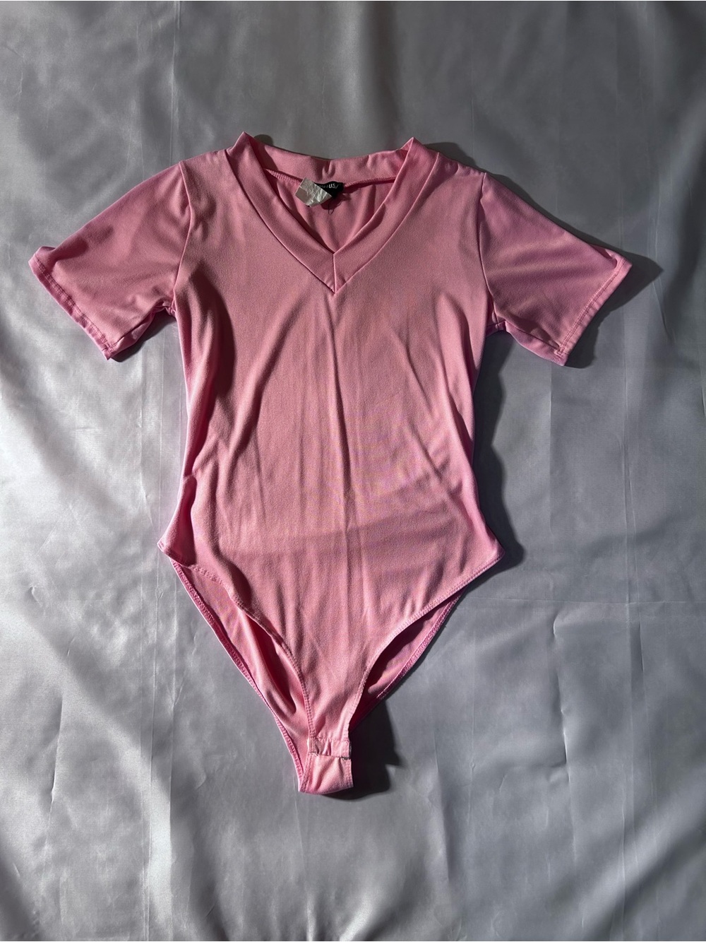 HEIMISH USA Pink V-Neck Short Sleeve Bodysuit